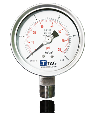 GS100 SERIES All Stainless Steel Pressure Gauge